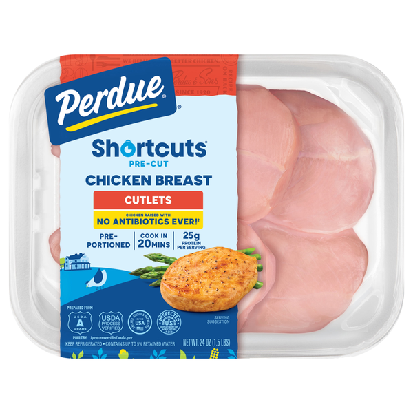 Perdue Shortcuts Boneless Skinless Chicken Breast Cutlets Fresh