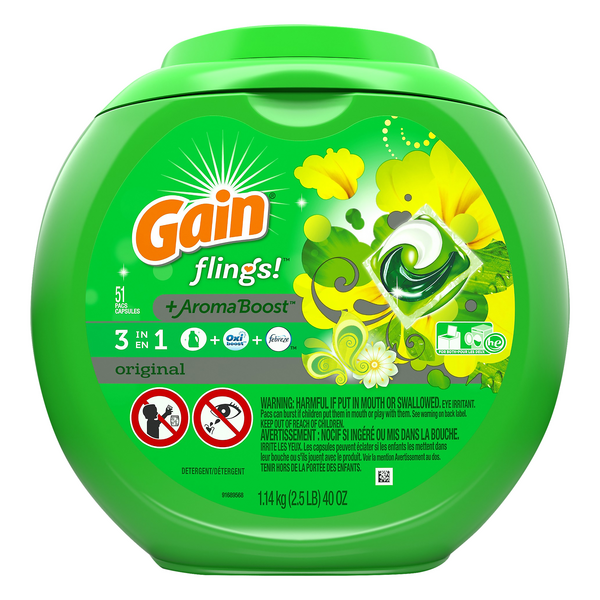 Save on Gain Flings! 3in1 Laundry Detergent + Aroma Boost Original Order Online Delivery GIANT