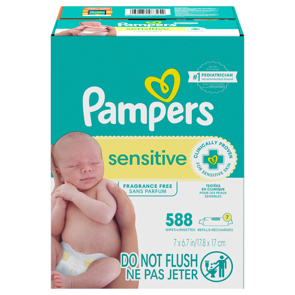 Pampers Sensitive Fragrance Free Baby Wipes Refill - 7 pk