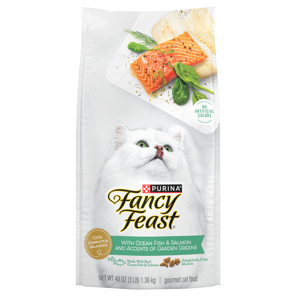 Fancy Feast Ocean Fish & Salmon w/Garden Greens Gourmet Adult Dry Cat Food
