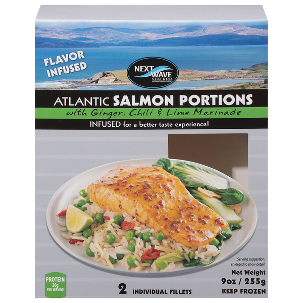 Next Wave Atlantic Salmon Portions w/Ginger Chili Lime Marinade 2ct Frozen