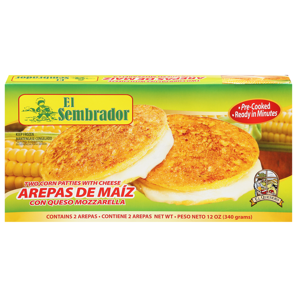 El Sembrador Corn Patties with Cheese - 2 ct Frozen