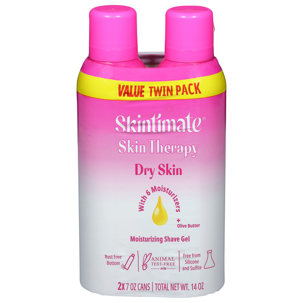 Skintimate Skin Therapy Women's Moisturizing Shave Gel Dry Skin - 2 ct