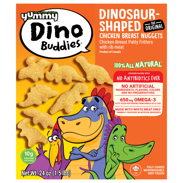 yummy Dino Buddies Dinosaur-Shaped Chicken Breast Nuggets Frozen