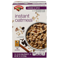 Hannaford Raisins & Spice Instant Oatmeal - 10 ct