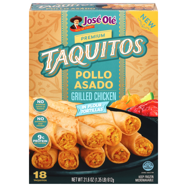 Jose Ole Pollo Asado Grilled Chicken Taquitos - 18 ct Frozen