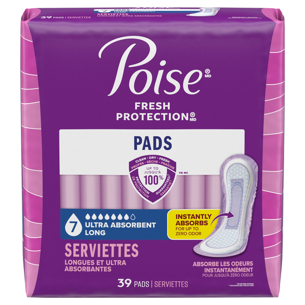 Poise Incontinence Pads Ultra Absorbent Long