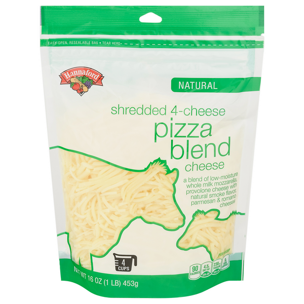 Hannaford Natural Shredded 4 Cheese Pizza Blend