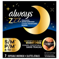 Always ZZZ Size S/M Light Scent Disposable Period Underwear
