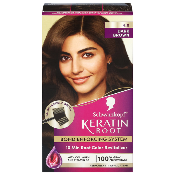 Schwarzkopf Keratin Root Permanent Hair Color Dark Brown 4.0