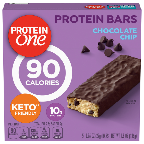 Protein One Keto Friendly Chocolate Chip 10g Protein Bars - 5 ct