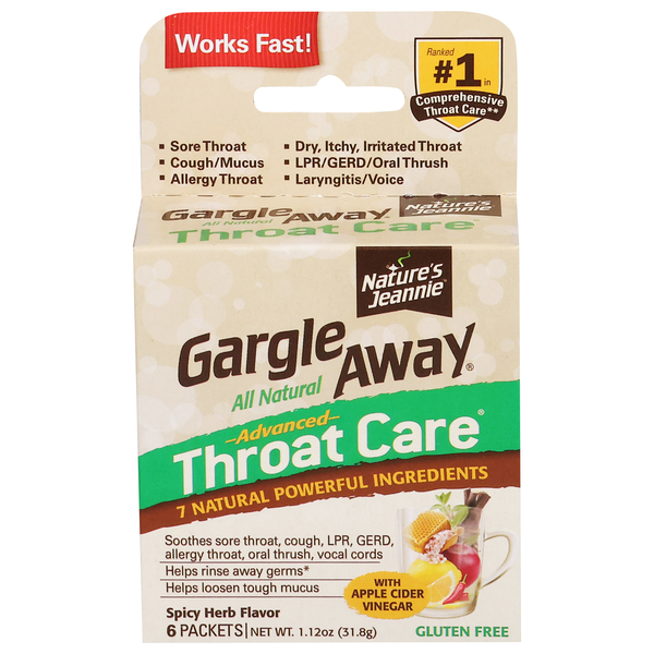 Gargle Away Advanced Throat Care Spicy Herb Gluten Free Packets