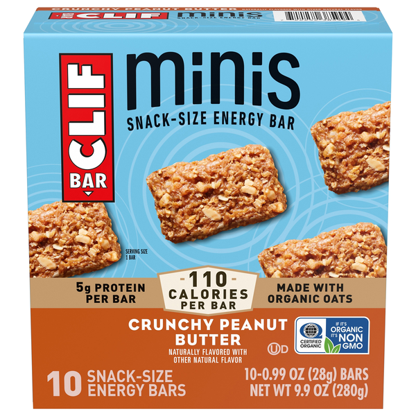 CLIF Minis Organic Crunchy Peanut Butter Snack Size Energy Bar - 10 ct