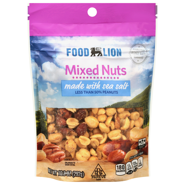 Food Lion Mixed Nuts with less than 50% Peanuts Made with Sea Salt
