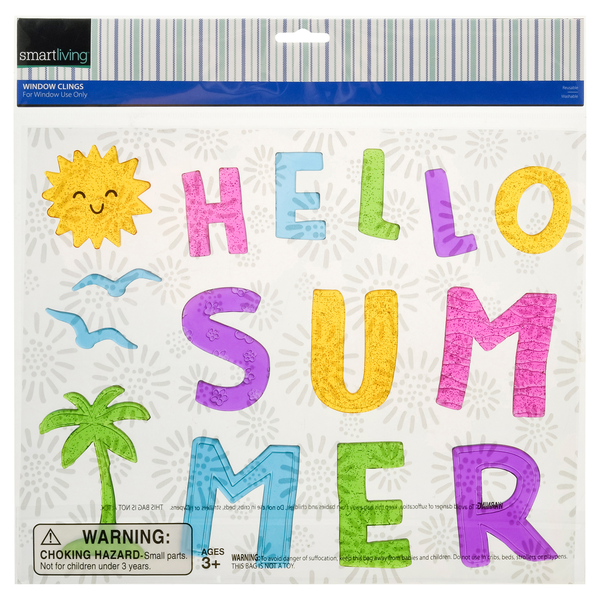 Smart Living Window Clings Hello Summer Ages 3+