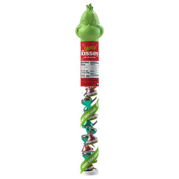 Hershey's KISSES Grinch Milk Chocolate Christmas Candy Filled Cane
