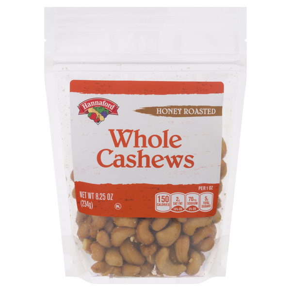Hannaford Cashews Honey Roasted Whole