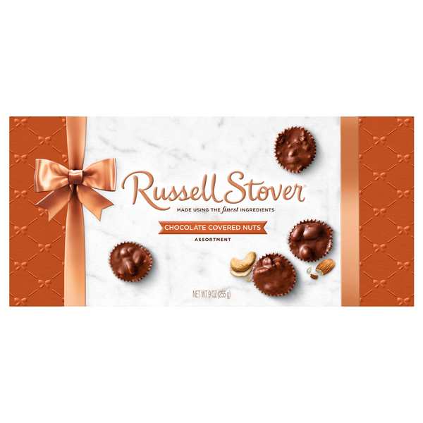 Russell Stover Assorted Chocolate Covered Nuts Candy Gift Box