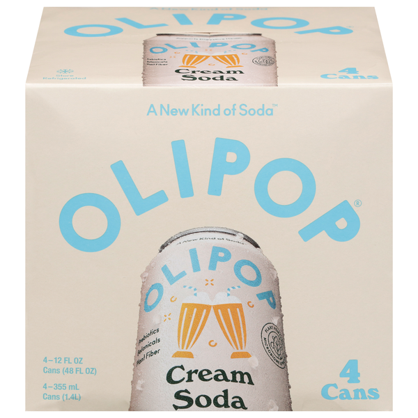 Olipop Cream Prebiotic Soda - 4 pk