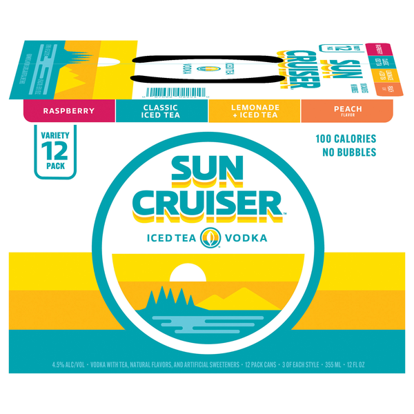 Sun Cruiser Iced Tea Vodka Cocktail Variety Pack - 12 pk
