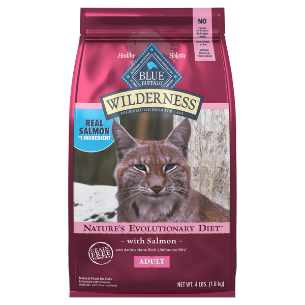 BLUE Wilderness Natural Grain Free Adult Dry Cat Food with Salmon