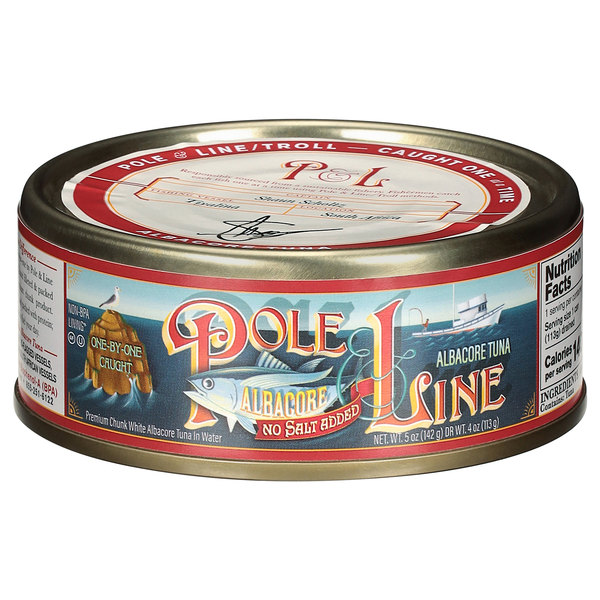 Pole Line No Salt Added Premium Chunk White Albacore Tuna in Water
