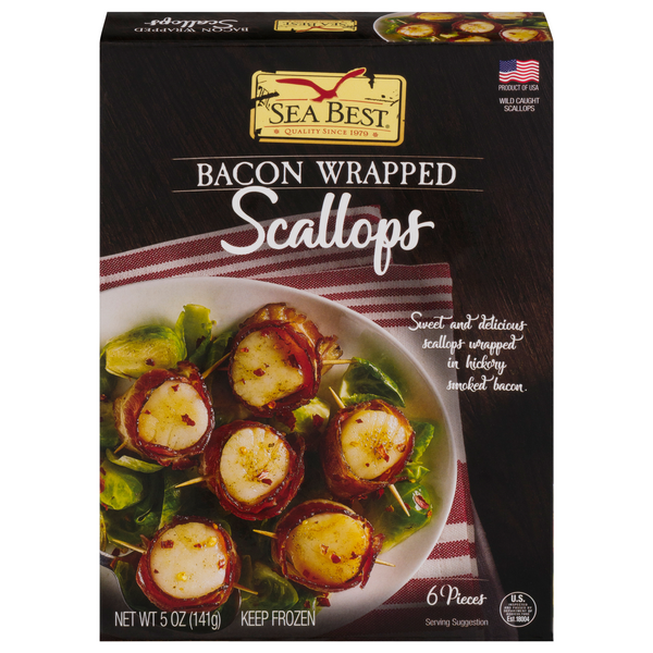 Sea Best Bacon Wrapped Scallops - 6 ct Frozen