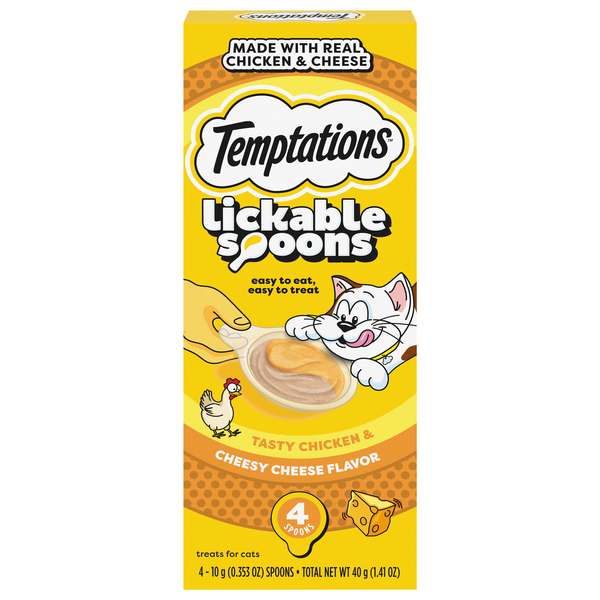 Temptations Lickable Spoons Tasty Chicken & Cheese Cat Treats - 4 ct