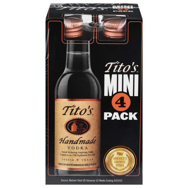 Tito's Handmade Vodka Mini Bottles - 4 pk