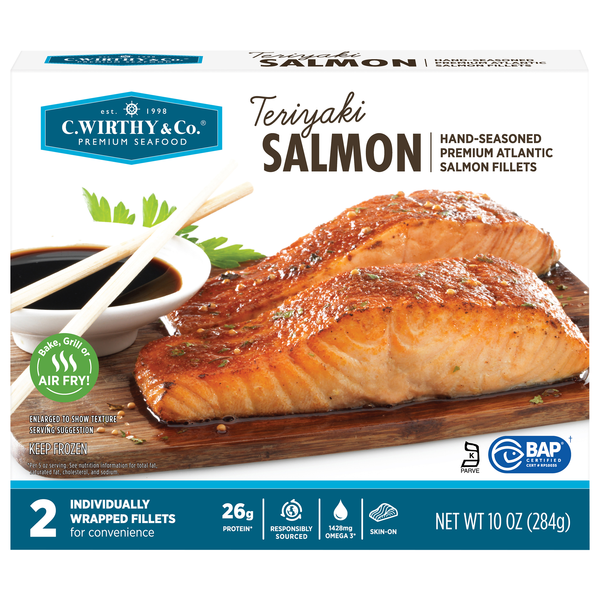 C. Wirthy & Co. Skin-On Teriyaki Atlantic Salmon Fillets - 2 ct Frozen