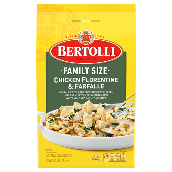 Bertolli Chicken Florentine & Farfalle Family Size Frozen Meal