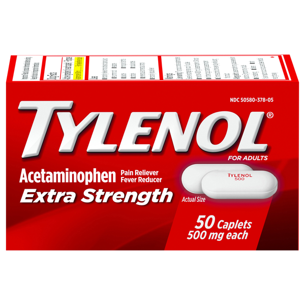 Tylenol Adults Acetaminophen 500 mg Pain Reliever Caplets