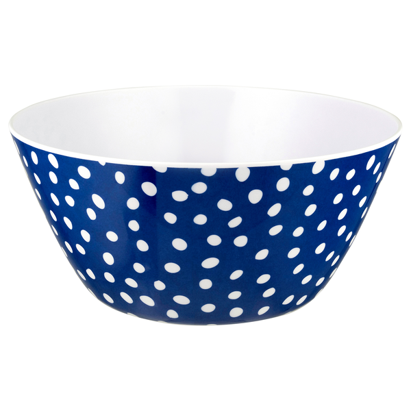 Smart Living Summer Serving Bowl Blue with White Dots