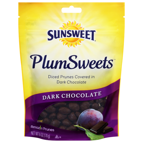 Sunsweet PlumSweets Diced Dried Prunes Covered in Dark Chocolate