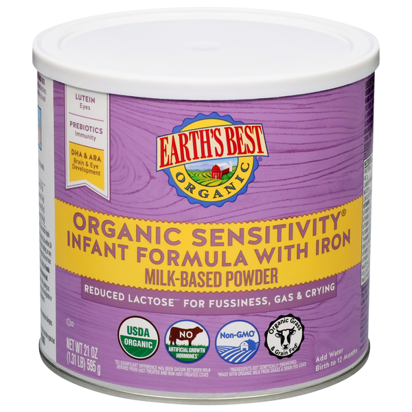 Earth's Best Organic Sensitivity - DHA Powder Infant Formula with Iron
