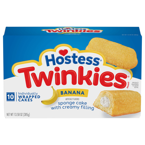 Hostess Banana Flavored Twinkies Snack Cakes - 10 ct