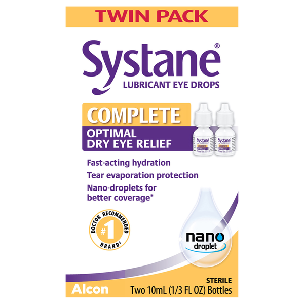 Systane Lubricant Eye Drops Complete Optimal Dry Eye Relief - 2 ct
