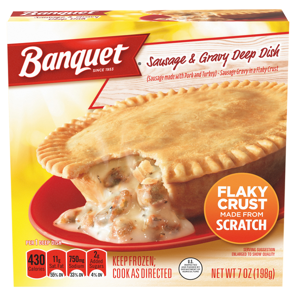 Banquet Sausage & Gravy Deep Dish Frozen Meal