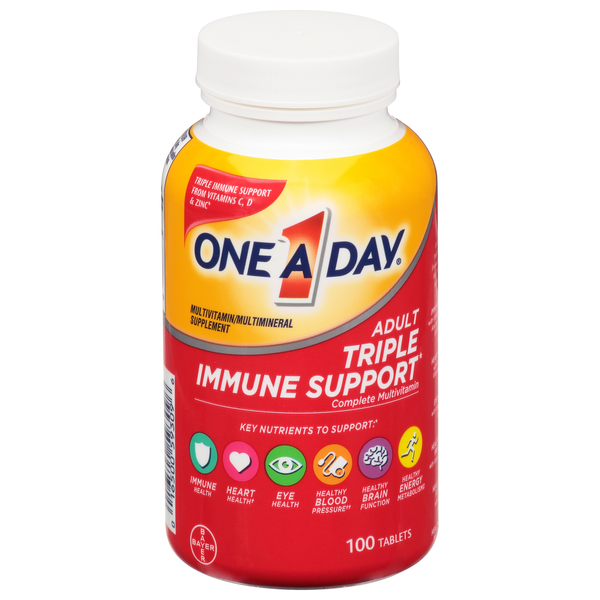 One A Day Adult Triple Immune Support Complete Multivitamin Tablets