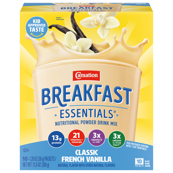 Carnation Breakfast Essentials French Vanilla Nutritional Drink Mix 10 ct