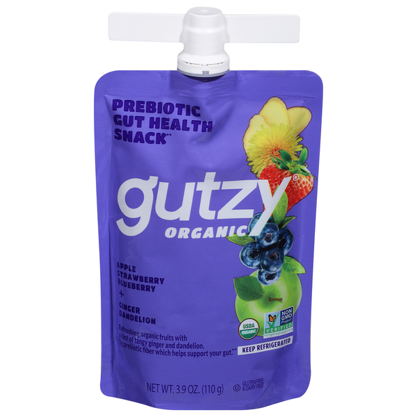 gutzy Organic Apple Strawberry & Blueberry Gut Health Snack Squeeze