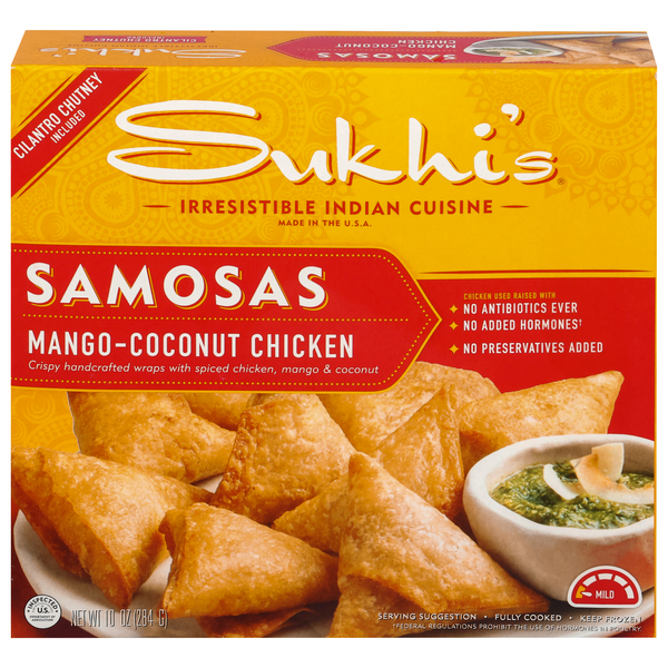 Sukhi's Indian Cuisine Mango-Coconut Chicken Samosas Frozen