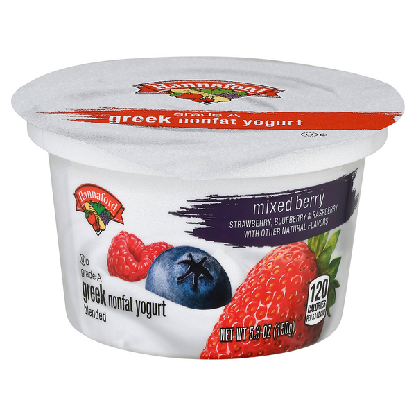 Hannaford Non Fat Mixed Berry Greek Yogurt Cup