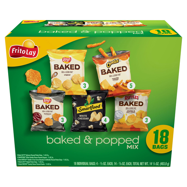 Frito-Lay Baked & Popped Mix Variety Pack - 18 ct