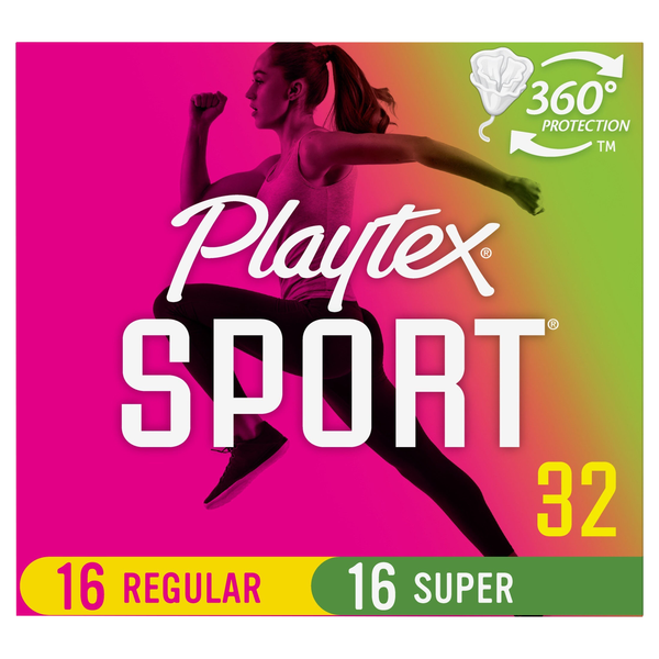 Playtex Sport Unscented Regular & Super Tampons