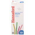 Hannaford Straws Flexible Neon