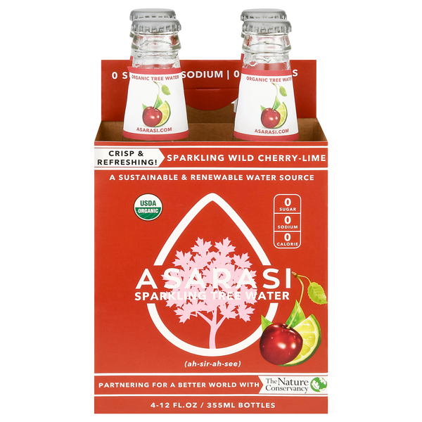 Save on Asarasi Sparkling Tree Water Wild Cherry Lime 4 pk Order