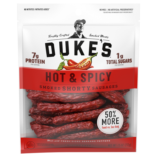 Duke's Hot & Spicy 7g Protein Smoked Shorty Sausages