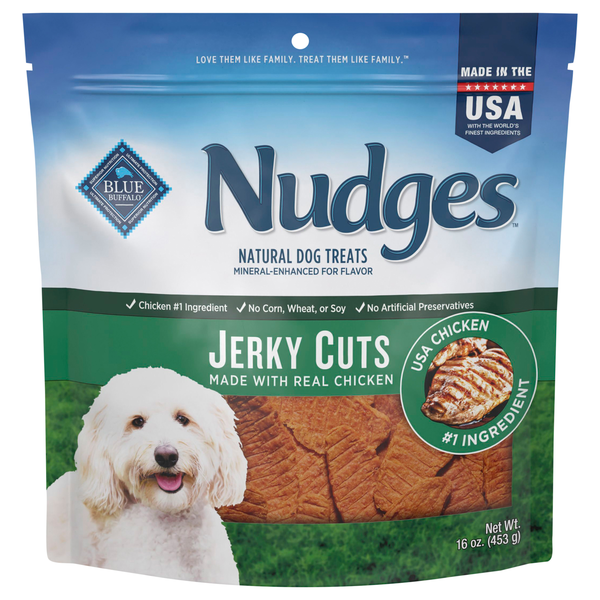 Blue Buffalo Nudges Natural Jerky Cuts with Real Chicken Dog Treats