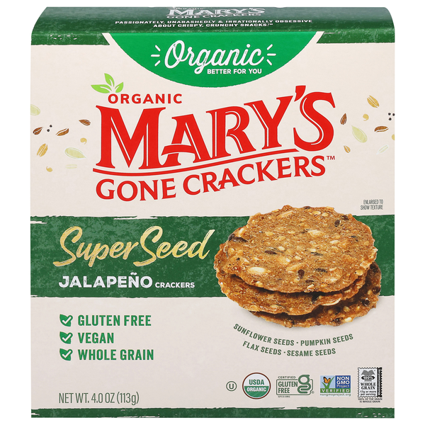 Mary's Gone Crackers Organic Super Seed Jalapeno Crackers